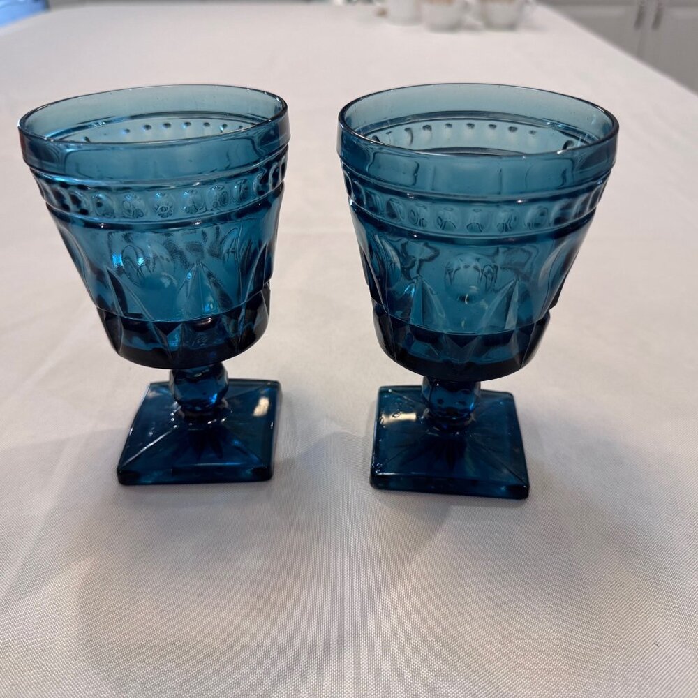 Vintage Indiana Glass Coloney Park Lane Water Goblet (set of 2)